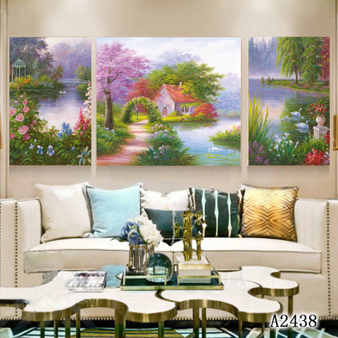 3 Pcs Set Home Decorative Painting Living Room Bedroom Corridor Background Wall Decor Inner Frame HDPT