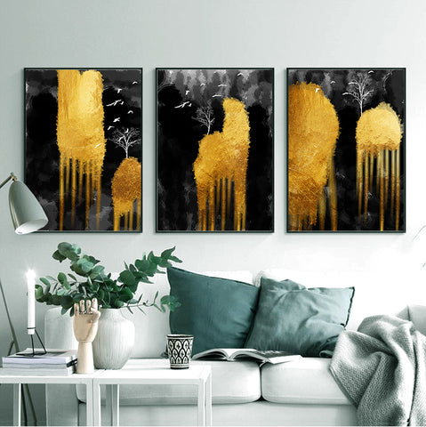 210*90cm 3pcs Set Frame Painting Wall Art Abstract Nordic Abstract Style Print Pictures Wall Poster Decor Bedroom Living Room Interior Home Framed Decoration