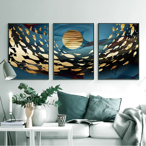 210*90cm 3pc Set  Modern Nordic Style Light Luxury Living Room And Children's Room Hanging Paintings HD Crystal Porcelain Painting Decoration