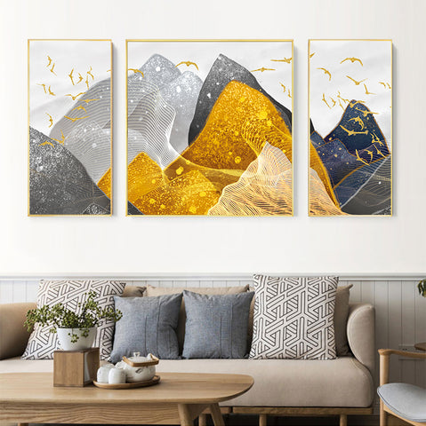 210*90cm 3pc Set  Modern Nordic Style Light Luxury Living Room And Children's Room Hanging Paintings HD Crystal Porcelain Painting Decoration