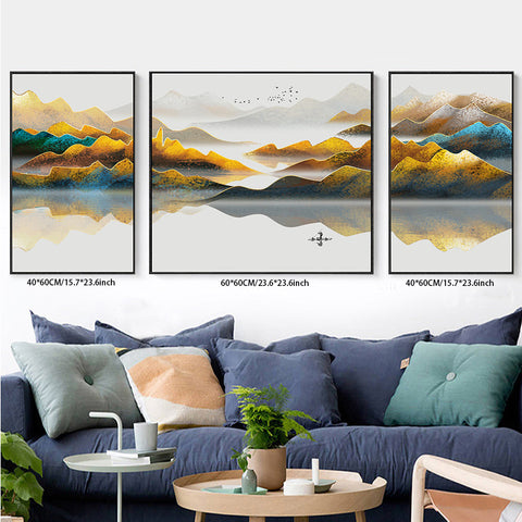 3PCS painting wall decor abstract landscape living room bedroom study decoration hanging painting