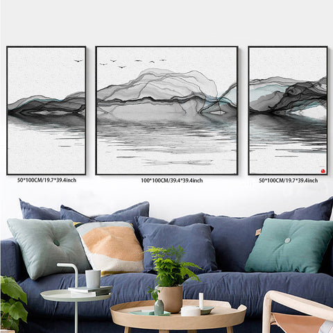 3PCS painting wall decor abstract landscape living room bedroom study decoration hanging painting