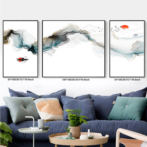 3PCS painting wall decor abstract landscape living room bedroom study decoration hanging painting