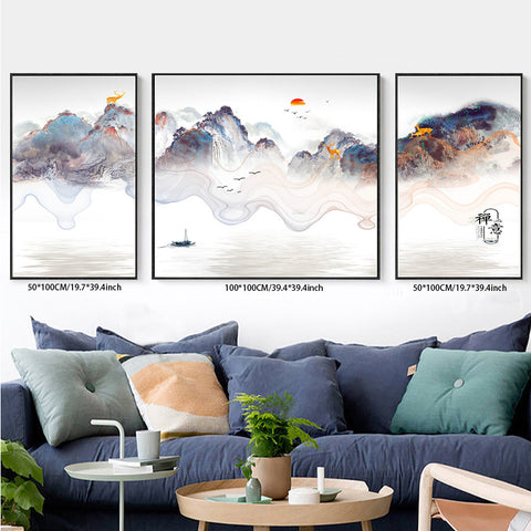 3PCS painting wall decor abstract landscape living room bedroom study decoration hanging painting