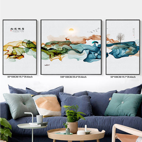 3PCS painting wall decor natural landscapes living room bedroom study decoration hanging painting