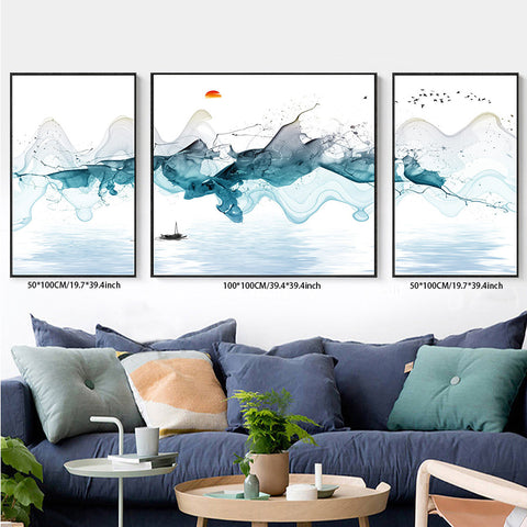 3PCS painting wall decor abstract landscape living room bedroom study decoration hanging painting