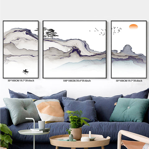 3PCS painting wall decor natural landscapes living room bedroom study decoration hanging painting