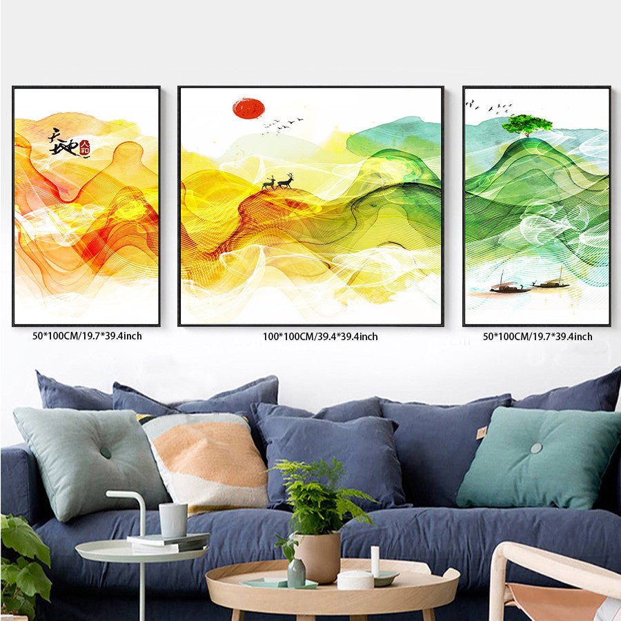 3PCS painting wall decor natural landscapes living room bedroom study decoration hanging painting