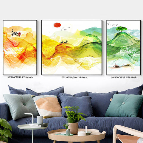 3PCS painting wall decor natural landscapes living room bedroom study decoration hanging painting
