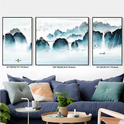 3PCS painting wall decor natural landscapes living room bedroom study decoration hanging painting