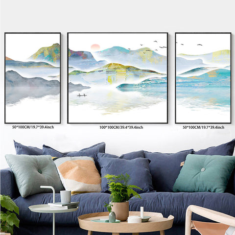 3PCS painting wall decor natural landscapes living room bedroom study decoration hanging painting