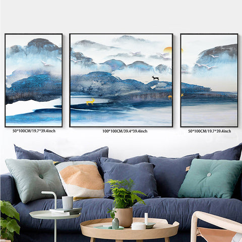 3PCS painting wall decor natural landscapes living room bedroom study decoration hanging painting