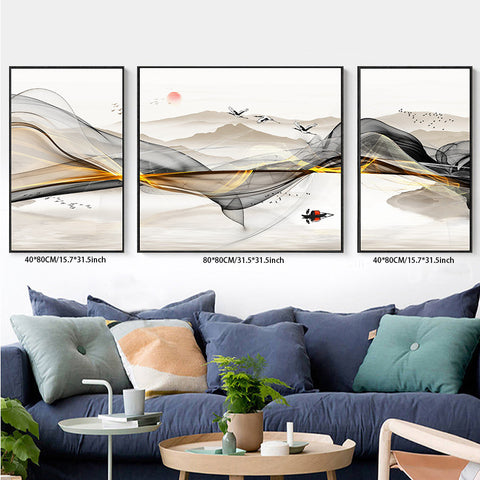 3PCS painting wall decor abstract landscape living room bedroom study decoration hanging painting