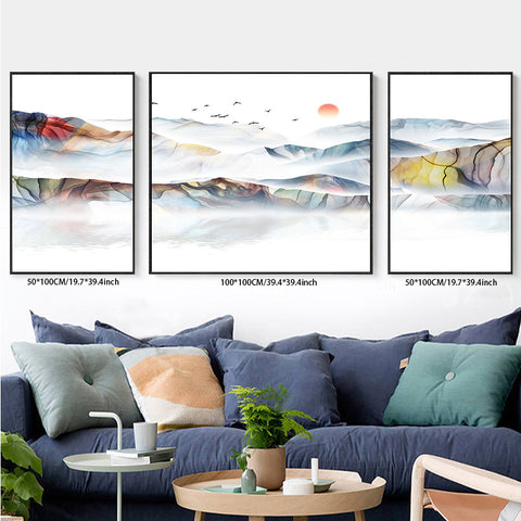 3PCS painting wall decor natural landscapes living room bedroom study decoration hanging painting