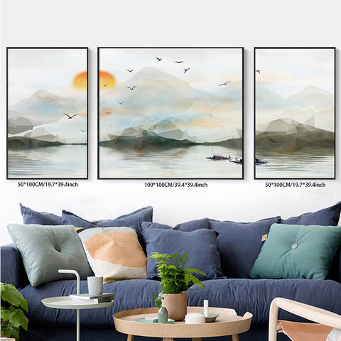 3PCS painting wall decor natural landscapes living room bedroom study decoration hanging painting