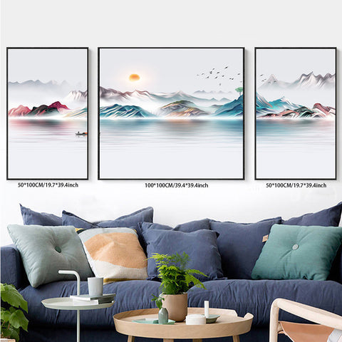 3PCS painting wall decor abstract landscape living room bedroom study decoration hanging painting